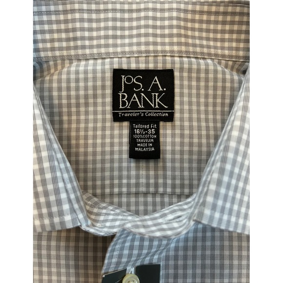 JOS A BANK Other - NWT JOS A BANK Traveler Collection Tailored Fit Dress Shirt Mens 16.5 35 LT Grey